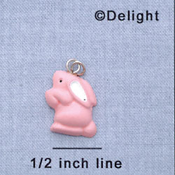 7509 - Bunny - Pink Standing  - Resin Charm (Left or Right)