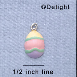 7510 - Easter Egg - Pink Center  - Resin Charm