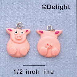 7531 tlf - Pig - Front & Back Assortment - Resin Charm