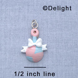 7571 - Baby Rattle - Multi  - Resin Charm