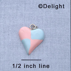 7576 - Heart - Multi  - Resin Charm