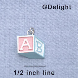 7578 - Baby Block - Multi  - Resin Charm