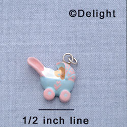 7580 - Baby Stroller - Multi  - Resin Charm