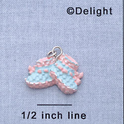 7605 - Baby Booties - Multi  - Resin Charm