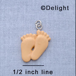 7607 - Feet - Flesh Pair Small  - Resin Charm