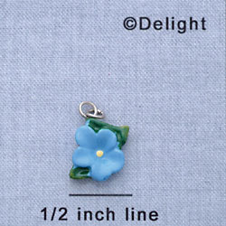 7609 - Flower - Morning Glory Blue  - Resin Charm