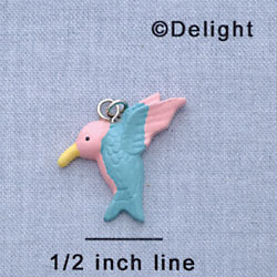 7611 - Hummingbird - Pastel  - Resin Charm