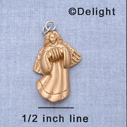 7616 - Angel - Accordian Gold  - Resin Charm