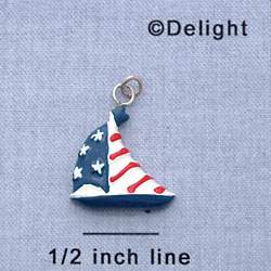 7625 - Sailboat - Usa  - Resin Charm