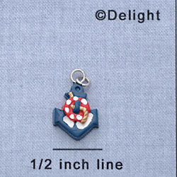 7626 - Anchor - Red, White, and Blue  - Resin Charm