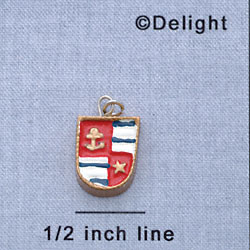 7628 - Nautical Patch - Red, White, and Blue  - Resin Charm