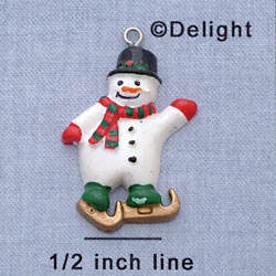 7636* - Snowman - Skates Resin Charm (Left or Right)