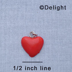 7653 - Heart - Red  - Resin Charm