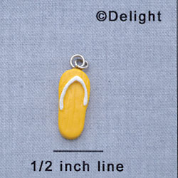 7654 - Flip Flop - Bright Yellow  - Resin Charm