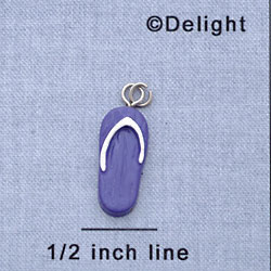 7657 - Flip Flop - Bright Purple  - Resin Charm