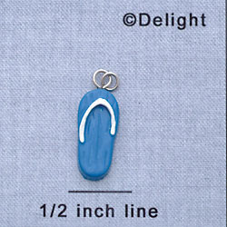 7658 - Flop Flop - Bright Blue  - Resin Charm