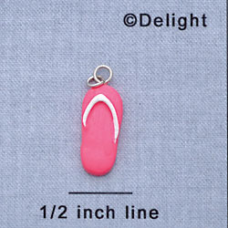 7659 - Flip Flop - Bright Pink  - Resin Charm