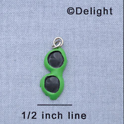 7662 - Sunglases - Bright Green  - Resin Charm