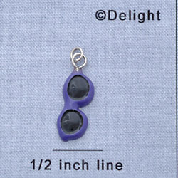 7663 - Sunglasses - Bright Purple  - Resin Charm