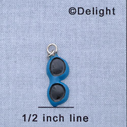 7664 - Sunglasses - Bright Blue  - Resin Charm