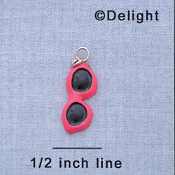 7665 - Sunglasses - Bright Pink  - Resin Charm
