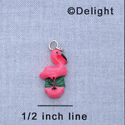 7668* - Flamingo - Pink - Resin Charm Mini (Left or Right)