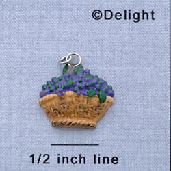 7677 - Grapes - Basket  - Resin Charm