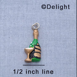 7697 - Champagne Bottle - Glass  - Resin Charm