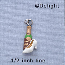 7698 - Champagne Bottle - Shoe  - Resin Charm