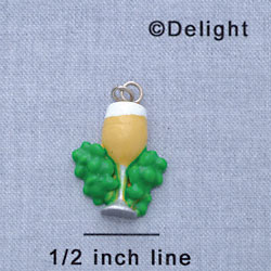 7703 - Wine Glass - White Grapes  - Resin Charm