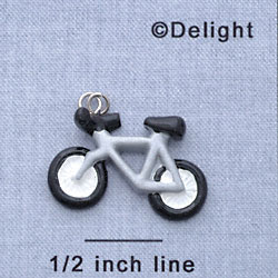7707 - Bicycle - Silver  - Resin Charm