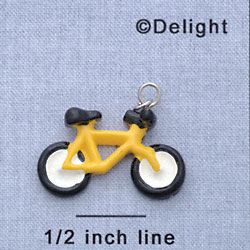 7708 - Bicycle - Bright Yellow  - Resin Charm