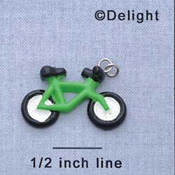 7710 - Bicycle - Bright Green  - Resin Charm
