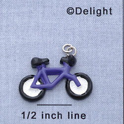 7711 - Bicycle - Bright Purple  - Resin Charm