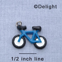 7712 - Bicycle - Bright Blue  - Resin Charm