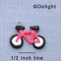 7713 - Bicycle - Bright Pink  - Resin Charm