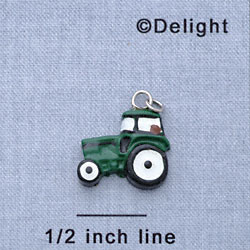 7723 - Tractor - Green  - Resin Charm