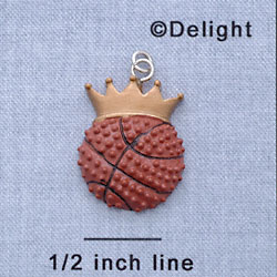 7727 - Basketball With Crown  - Resin Charm