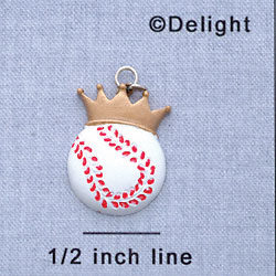 7728 - Baseball With Crown  - Resin Charm