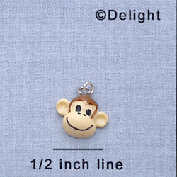 7738 tlf - Mini Monkey Face  - Resin Charm