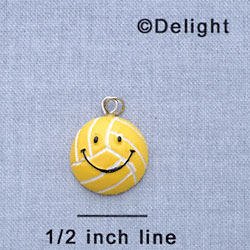 7740 tlf - Smiley Face Volleyball - Resin Charm