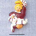 7011 - Cheerleader - Maroon  - Resin Charm