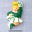 7012 - Cheerleader - Green  - Resin Charm