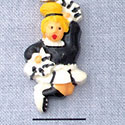 7015 - Cheerleader - Black  - Resin Charm