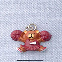 7019 - Cheerleader Bear - Maroon  - Resin Charm