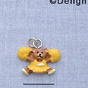 7022 - Cheerleader Bear - Yellow  - Resin Charm