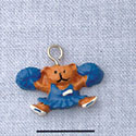 7024 - Cheerleader Bear - Blue  - Resin Charm