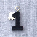 7031 - #1 - Black White  - Resin Charm