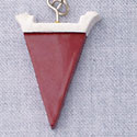 7035 - Pennant - Maroon  - Resin Charm