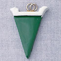 7036 - Pennant - Green  - Resin Charm